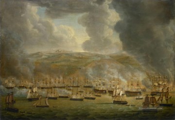 die Anglo holländische Flotte Angriffe Algier im Jahre 1816 Gerardus Laurentius Keultjes 1817 Seekrieg Ölgemälde